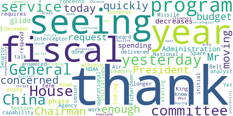 Word Cloud for  Senator Fischer